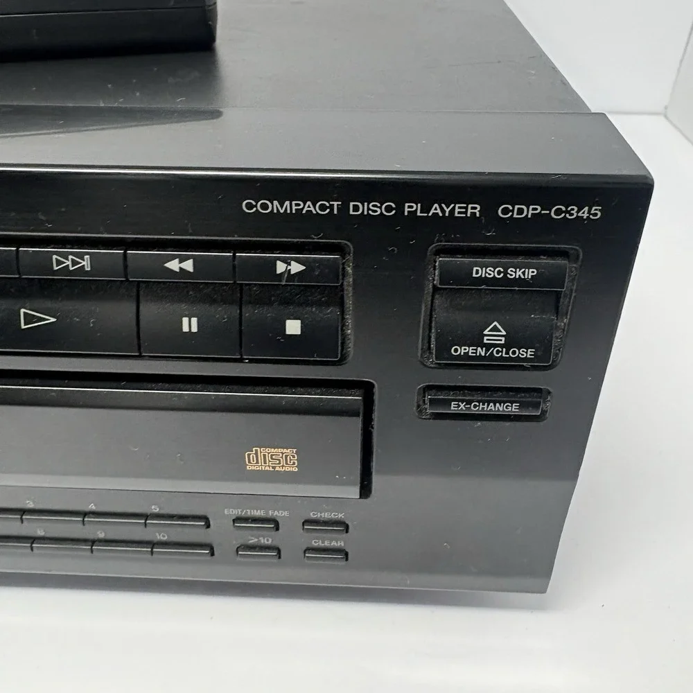 Sony CDP-C345 5 Disc CD Changer Player w/ Remote & RCA Cable Tested